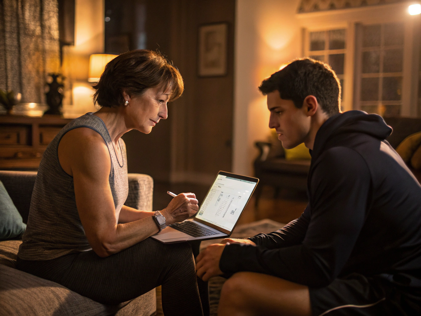 Coach Kira discussing progress with a client